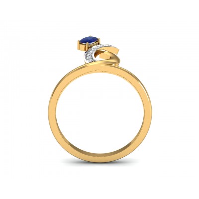 Rami Blue Sapphire & Diamond Ring in Gold